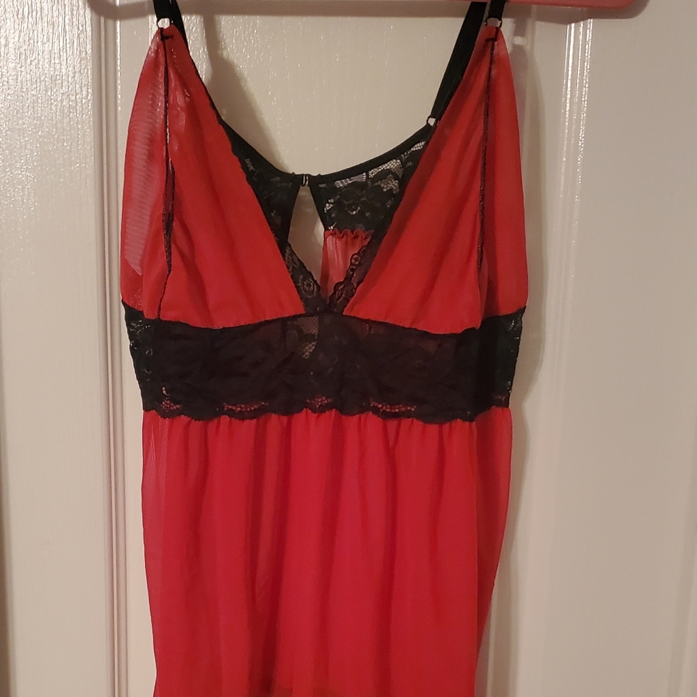 Plus size Babydoll lace split cup chemise